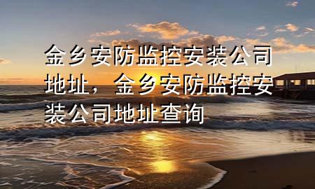 金乡安防监控安装公司地址，金乡安防监控安装公司地址查询