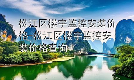 松江区楼宇监控安装价格-松江区楼宇监控安装价格查询